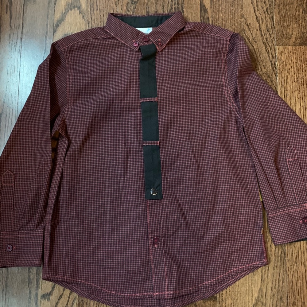 Fore! Axel & Hudson boys red and black button down